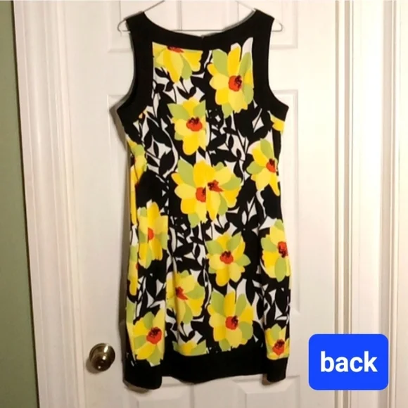 Floral Mini Dress in Black &  Yellow - Picture 4 of 6
